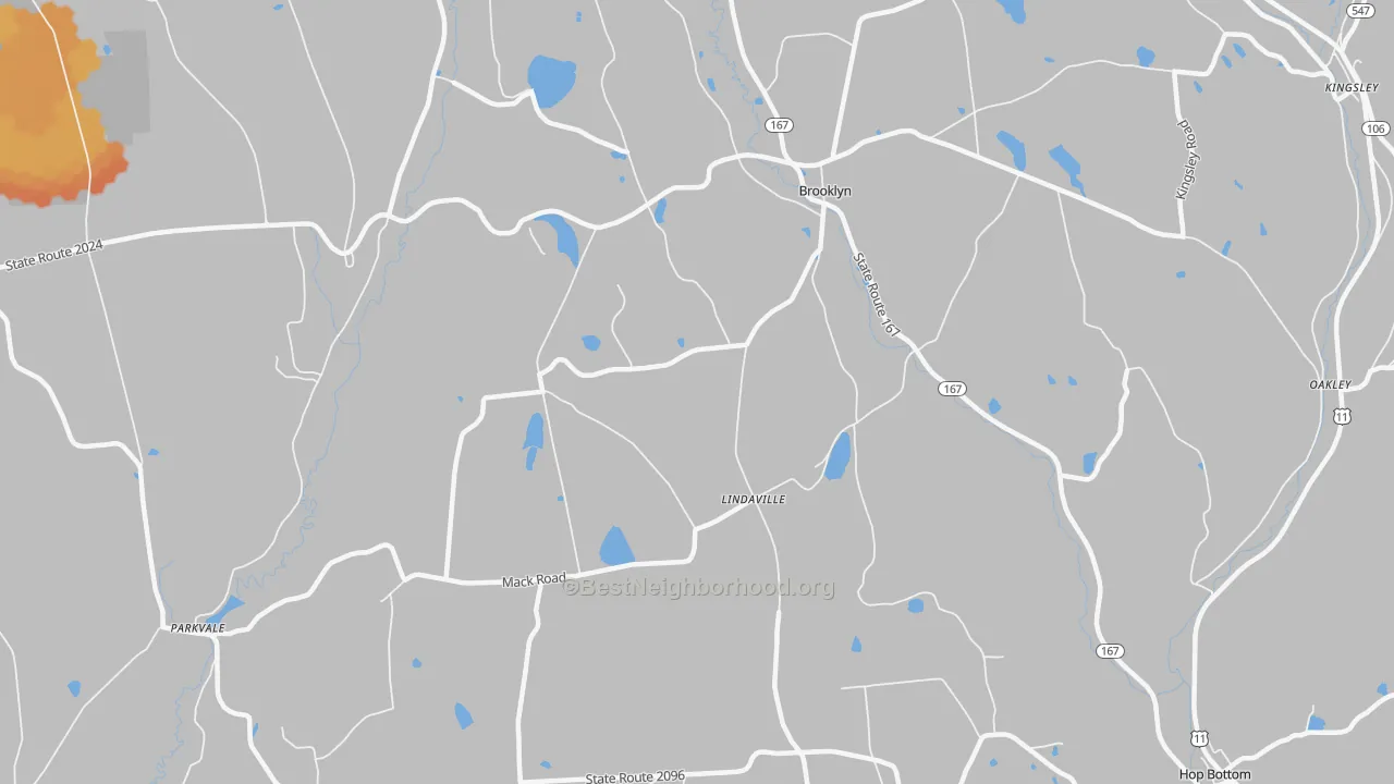 Bike Grade map of Lindaville, PA