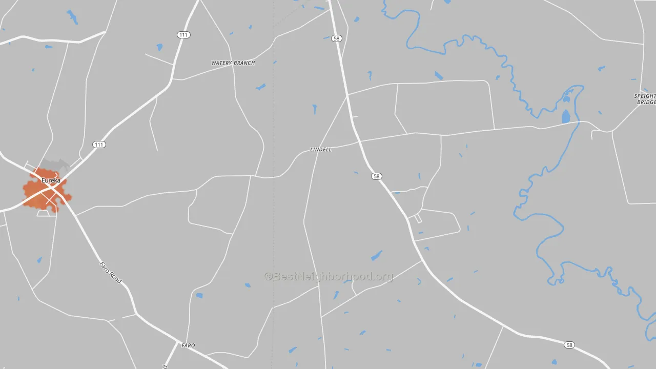 Bike Grade map of Lindell, NC