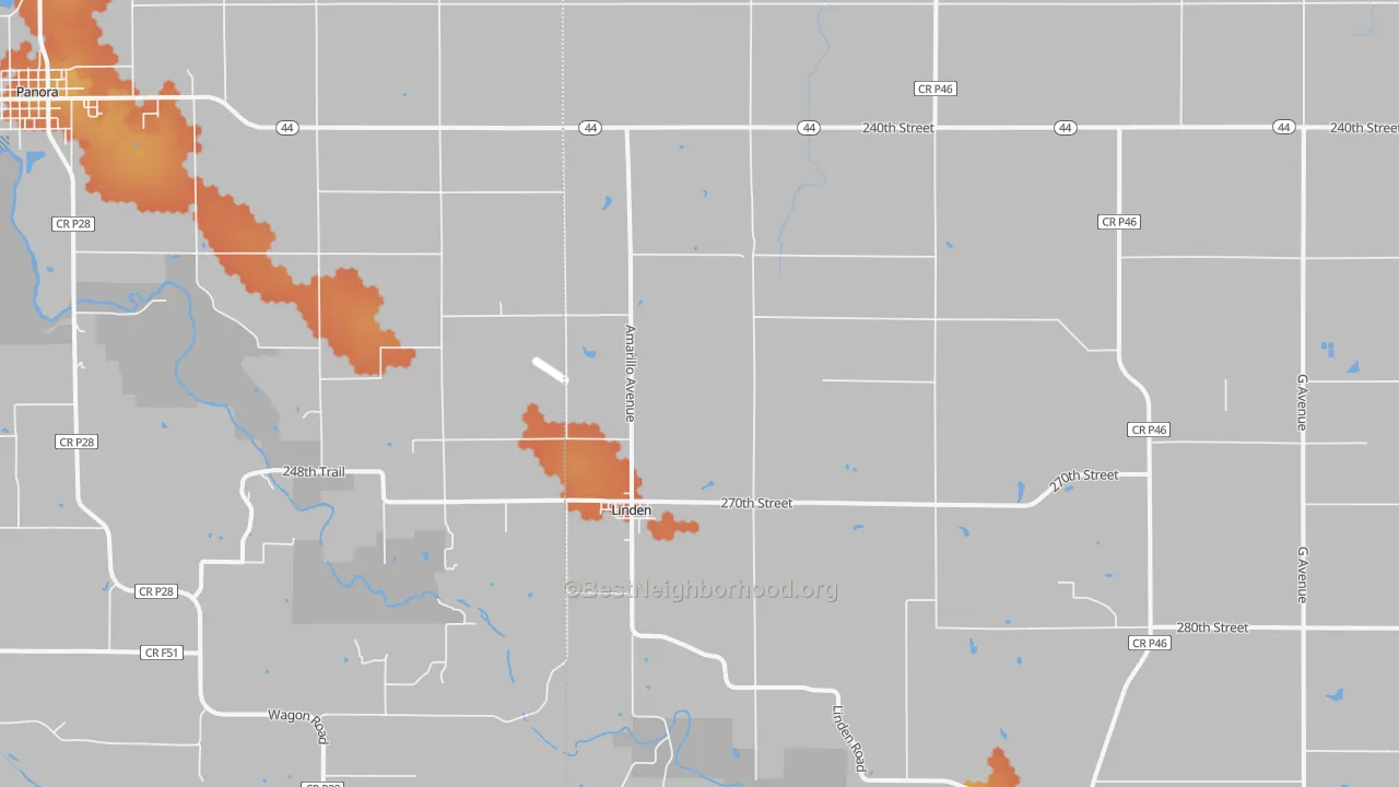 Bike Grade map of Linden, IA