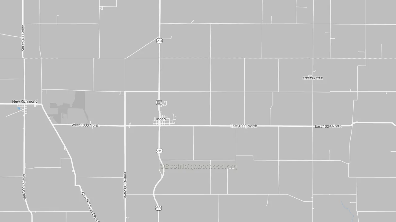 Bike Grade map of Linden, IN