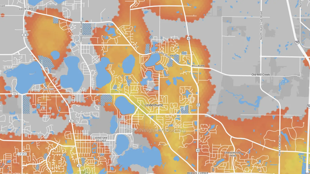 Bike Grade map of Lindenhurst, IL