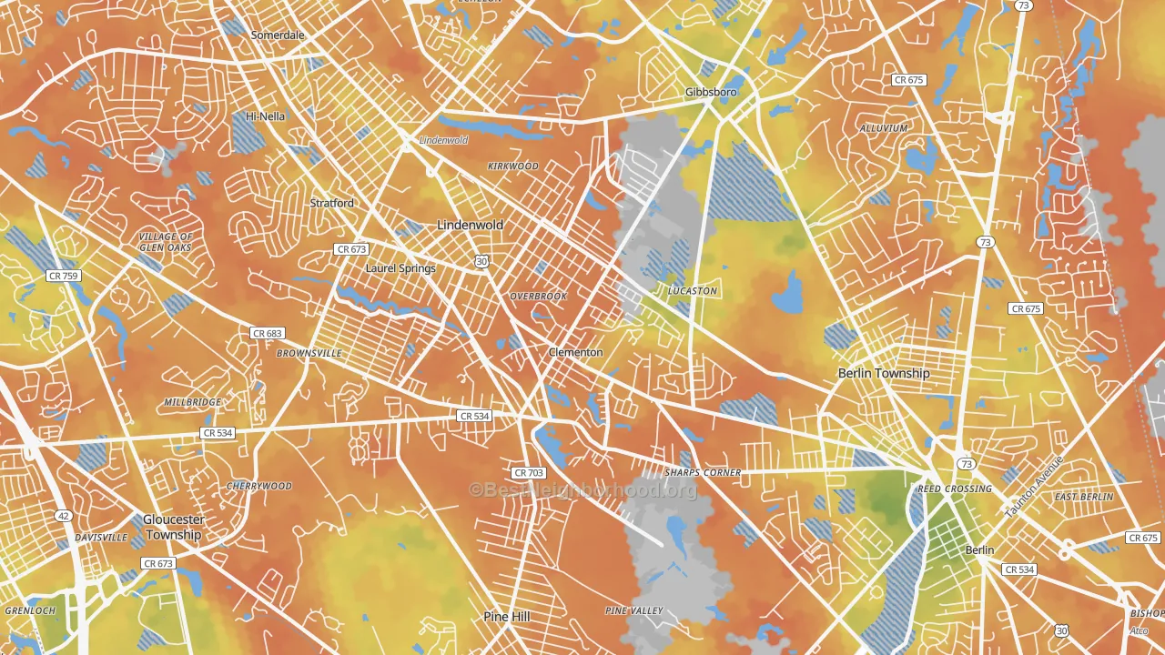 Bike Grade map of Lindenwold, NJ