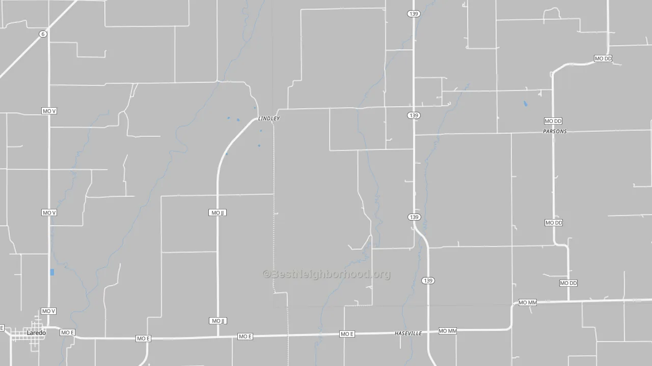 Bike Grade map of Lindley, MO