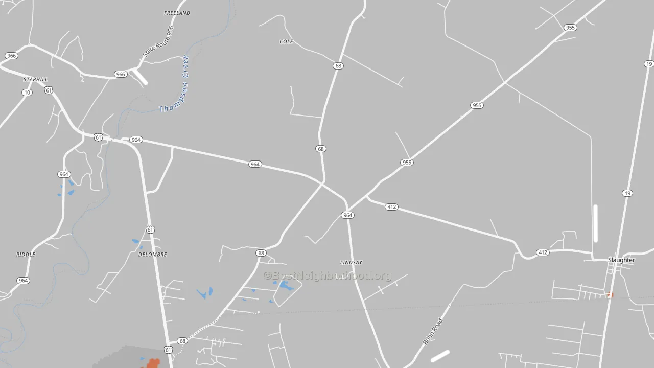 Bike Grade map of Lindsay, LA