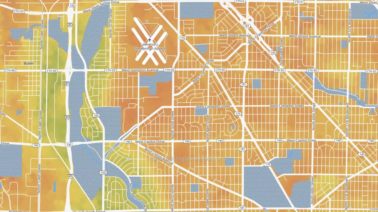 Bike Grade map of Lindsay Park, Milwaukee, WI