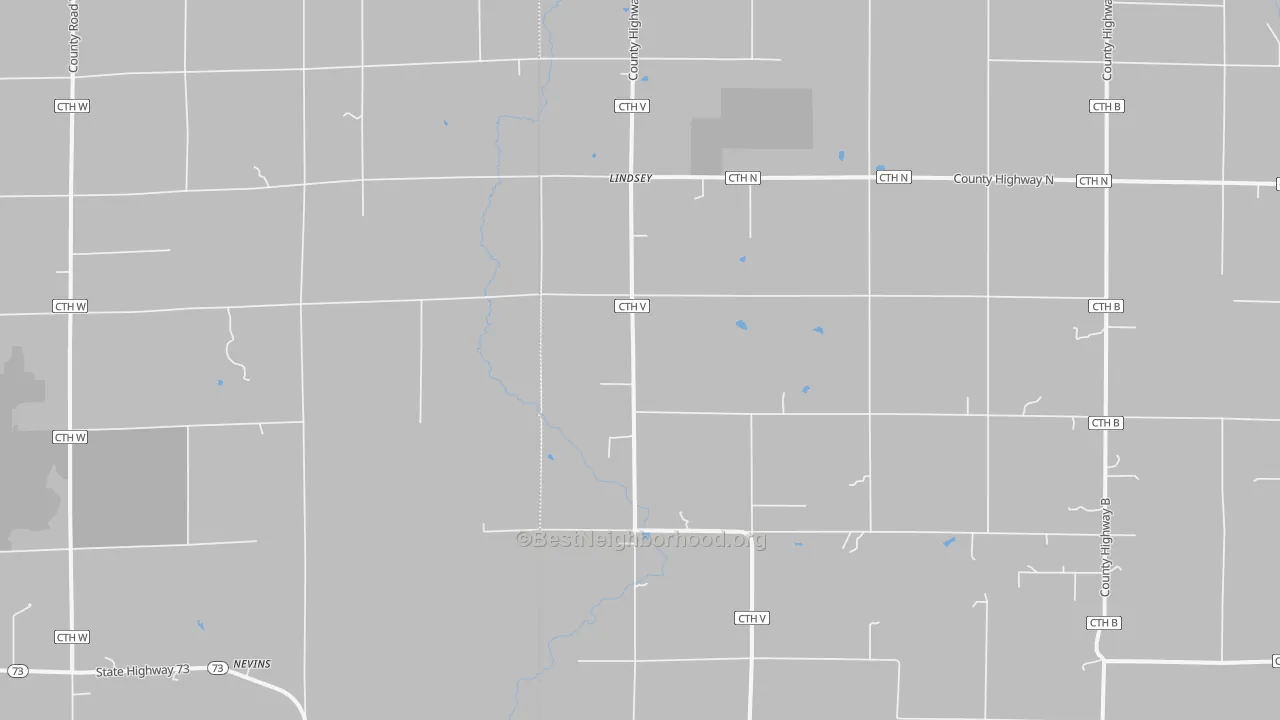Bike Grade map of Lindsey, WI