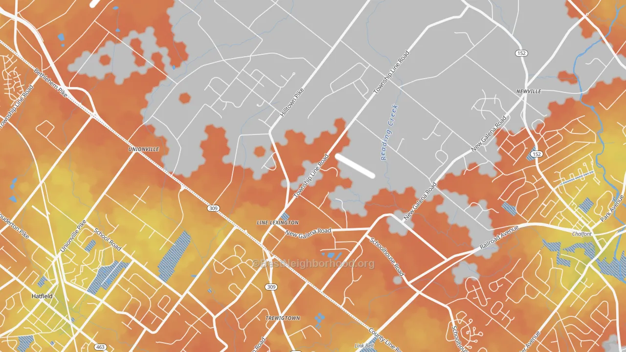 Bike Grade map of Line Lexington, PA