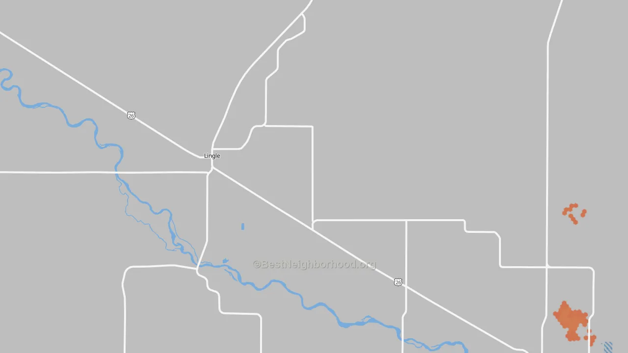 Bike Grade map of Lingle, WY