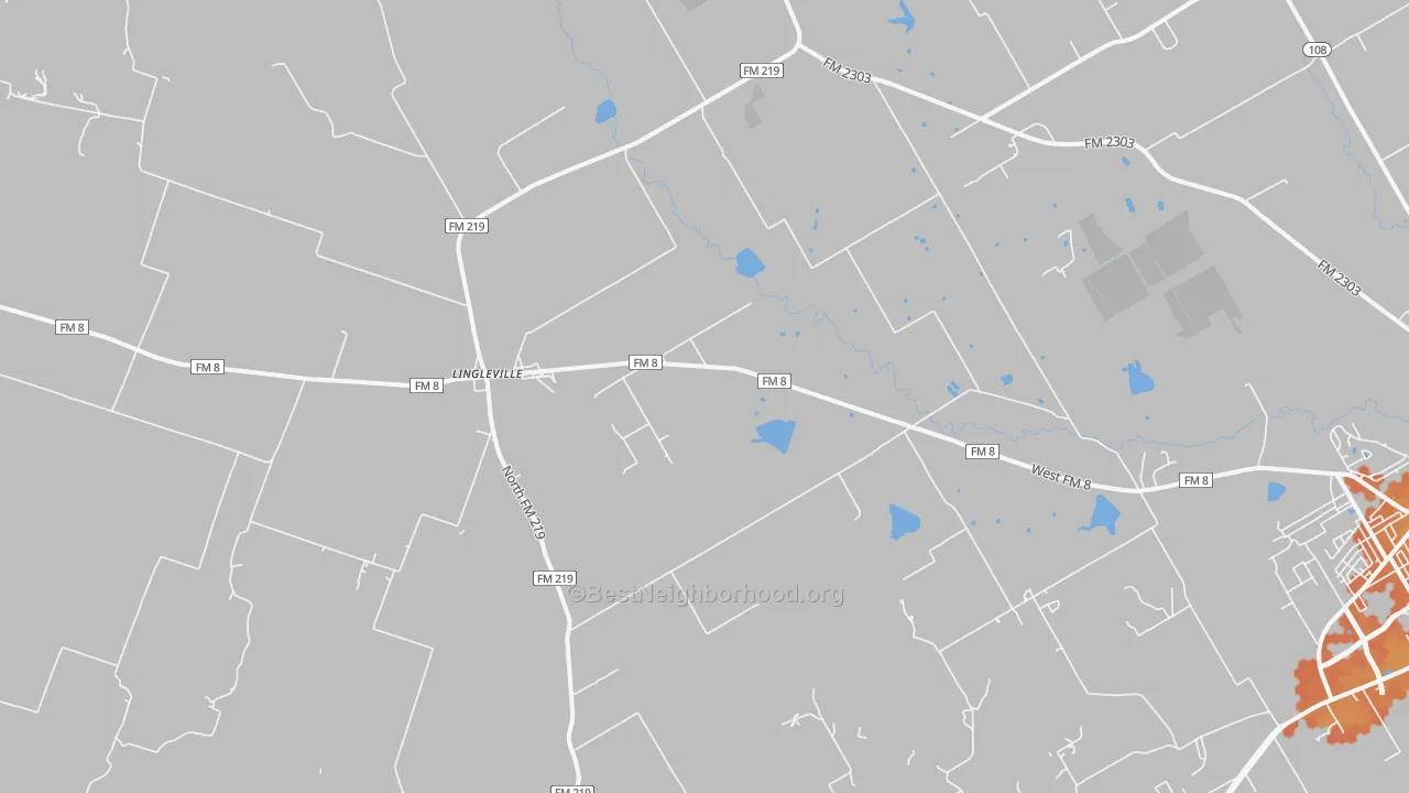 Bike Grade map of Lingleville, TX