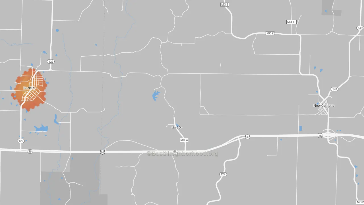 Bike Grade map of Lingo, MO