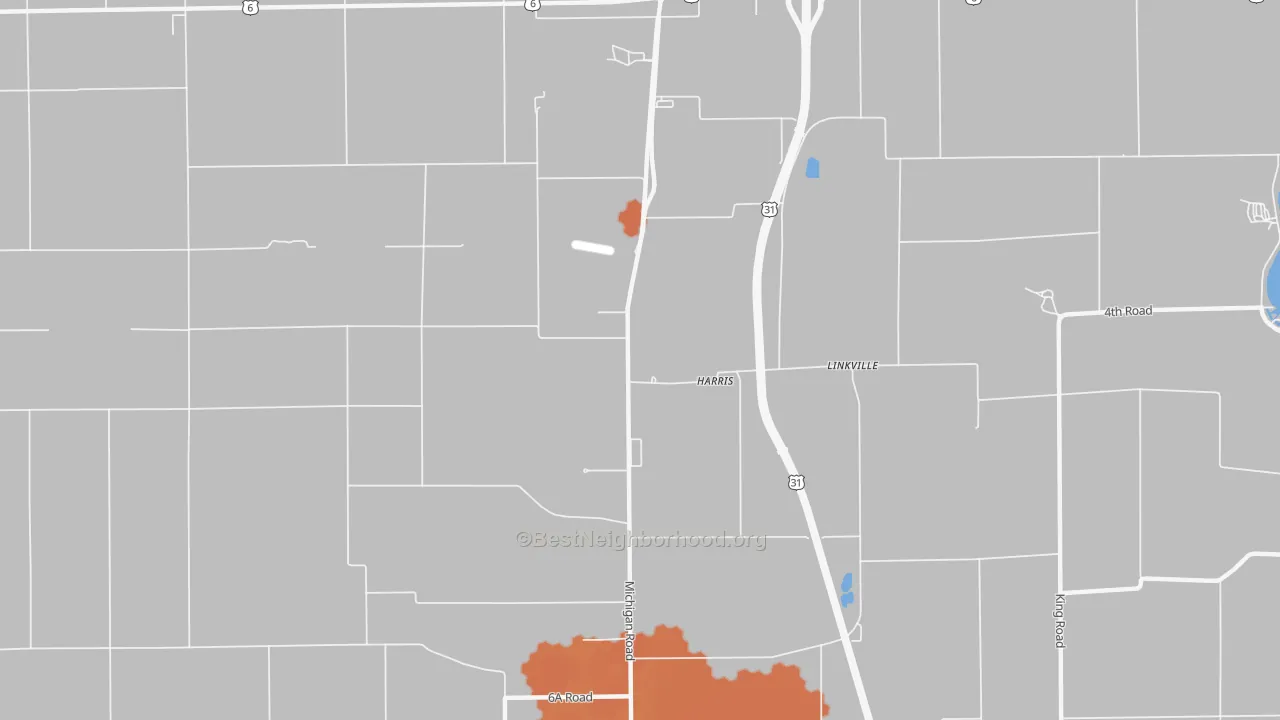 Bike Grade map of Linkville, IN