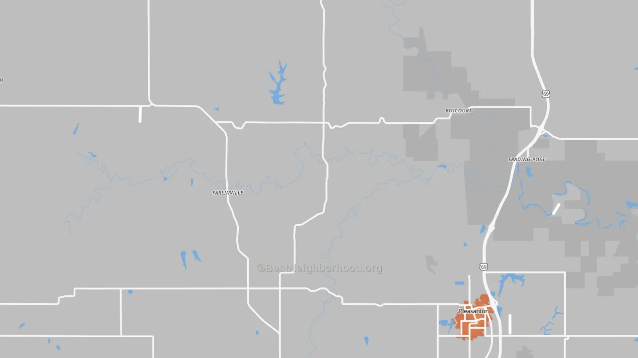 Bike Grade map of Linn County, KS