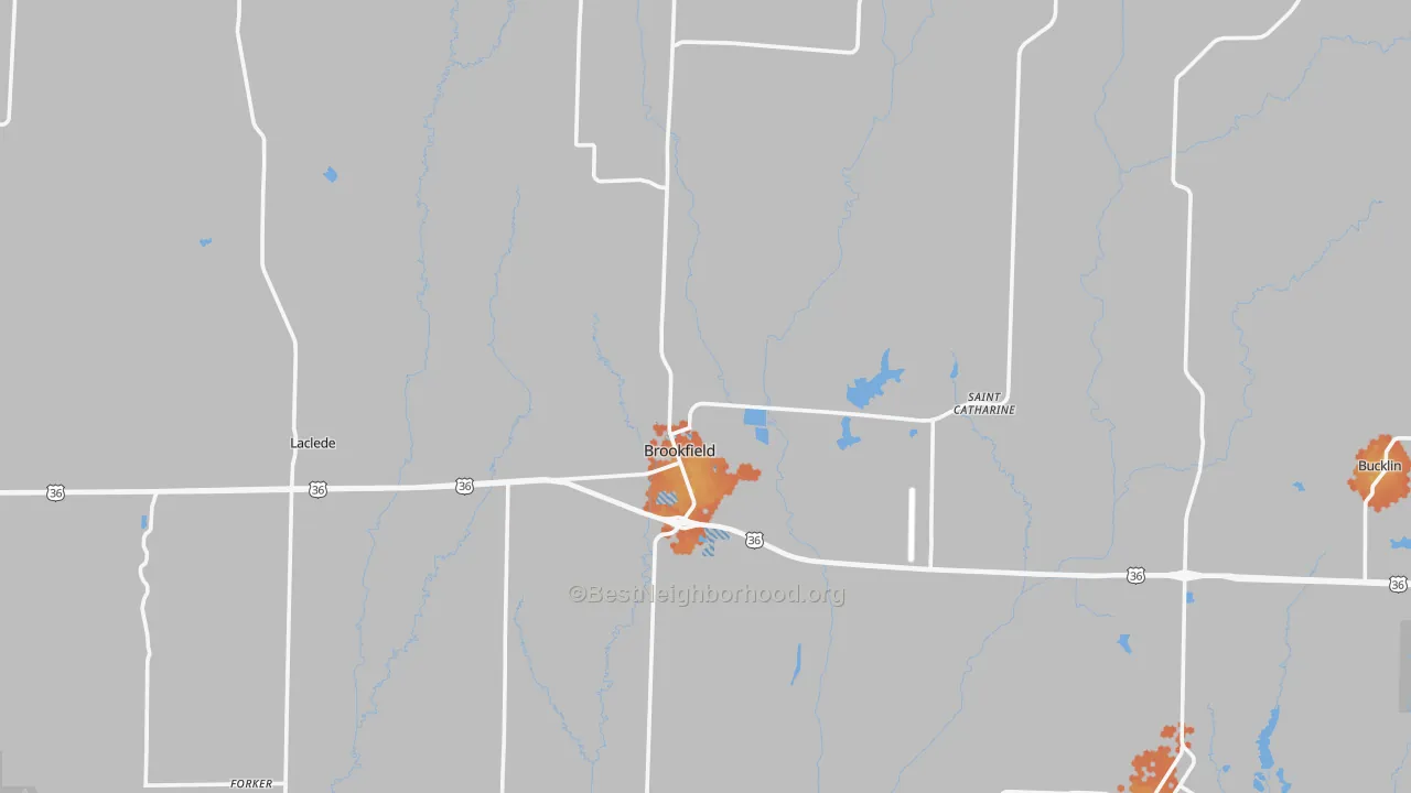 Bike Grade map of Linn County, MO