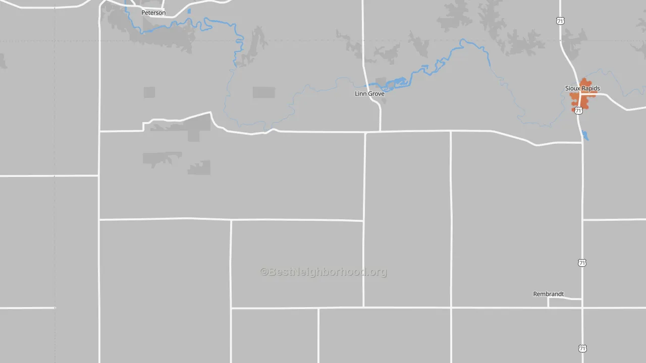 Bike Grade map of Linn Grove, IA