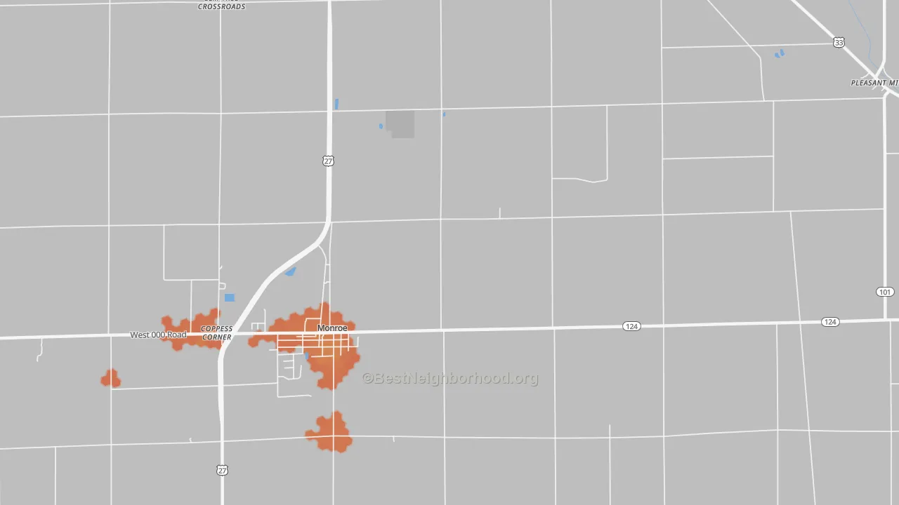 Bike Grade map of Linn Grove, IN