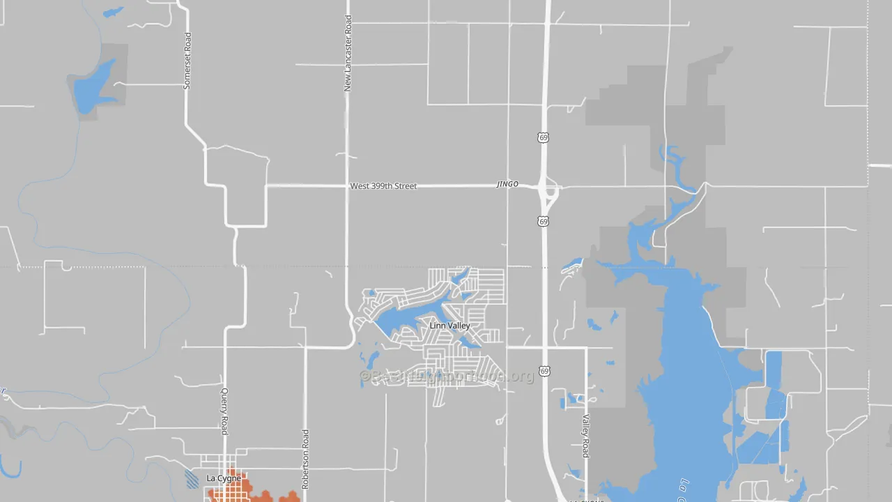 Bike Grade map of Linn Valley, KS