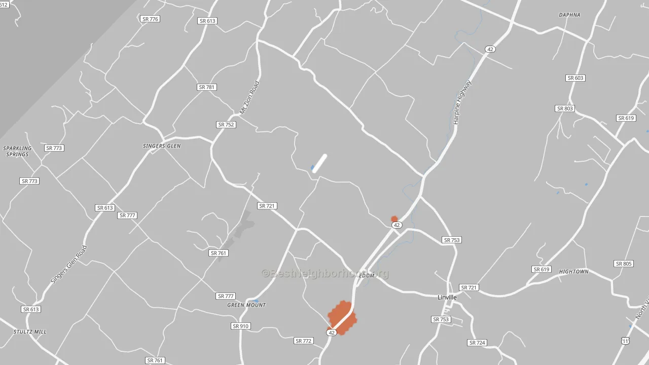 Bike Grade map of Linville, VA