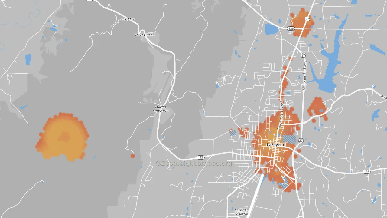 Bike Grade map of Linwood, GA