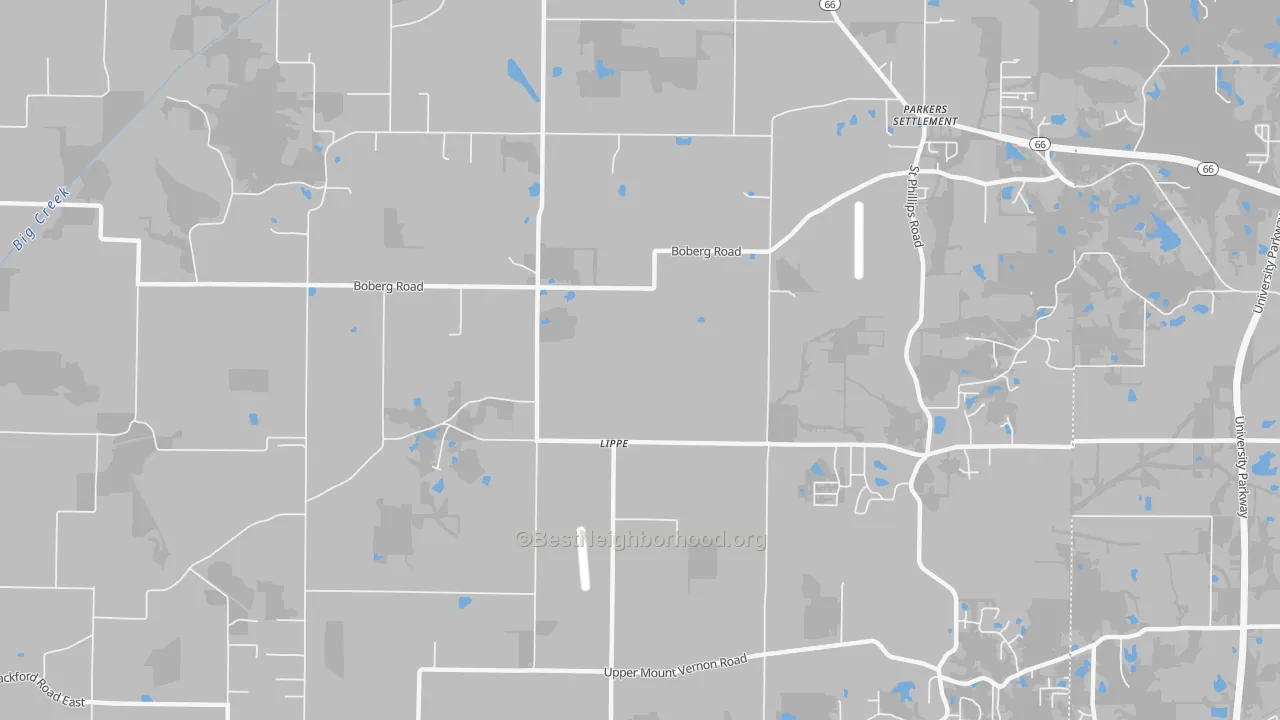 Bike Grade map of Lippe, IN