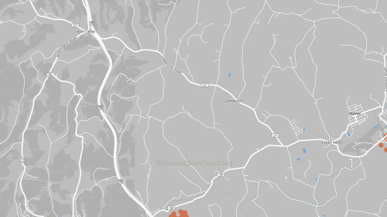 Bike Grade map of Lippincott, PA