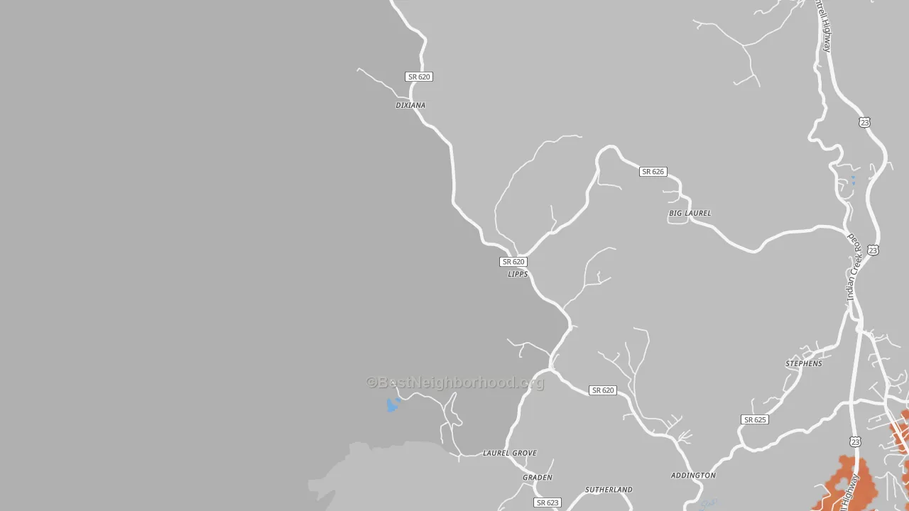 Bike Grade map of Lipps, VA