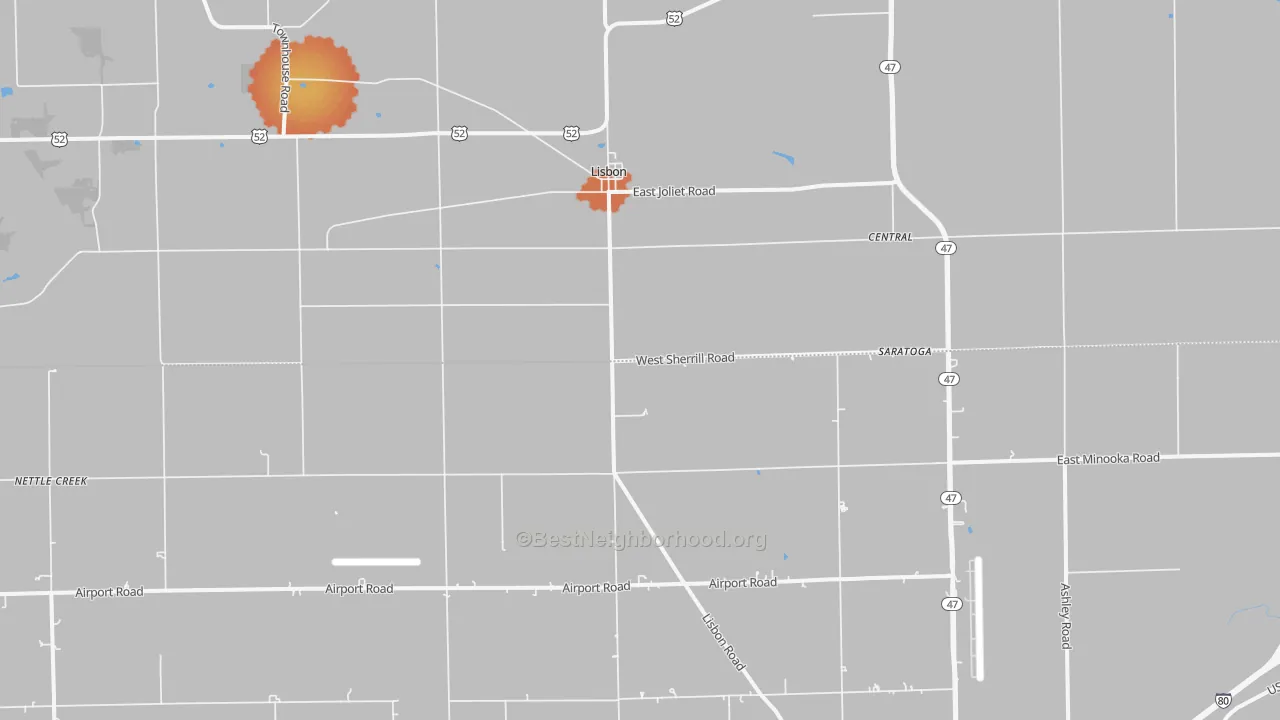 Bike Grade map of Lisbon, IL