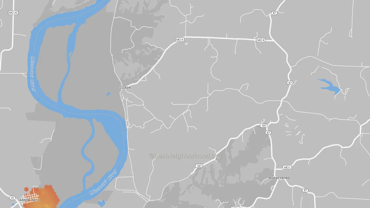 Bike Grade map of Lisbon, MO