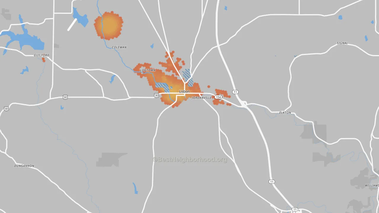 Bike Grade map of Lisbon, OH