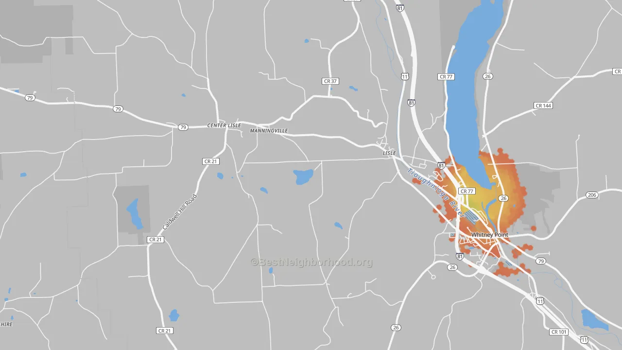 Bike Grade map of Lisle, NY