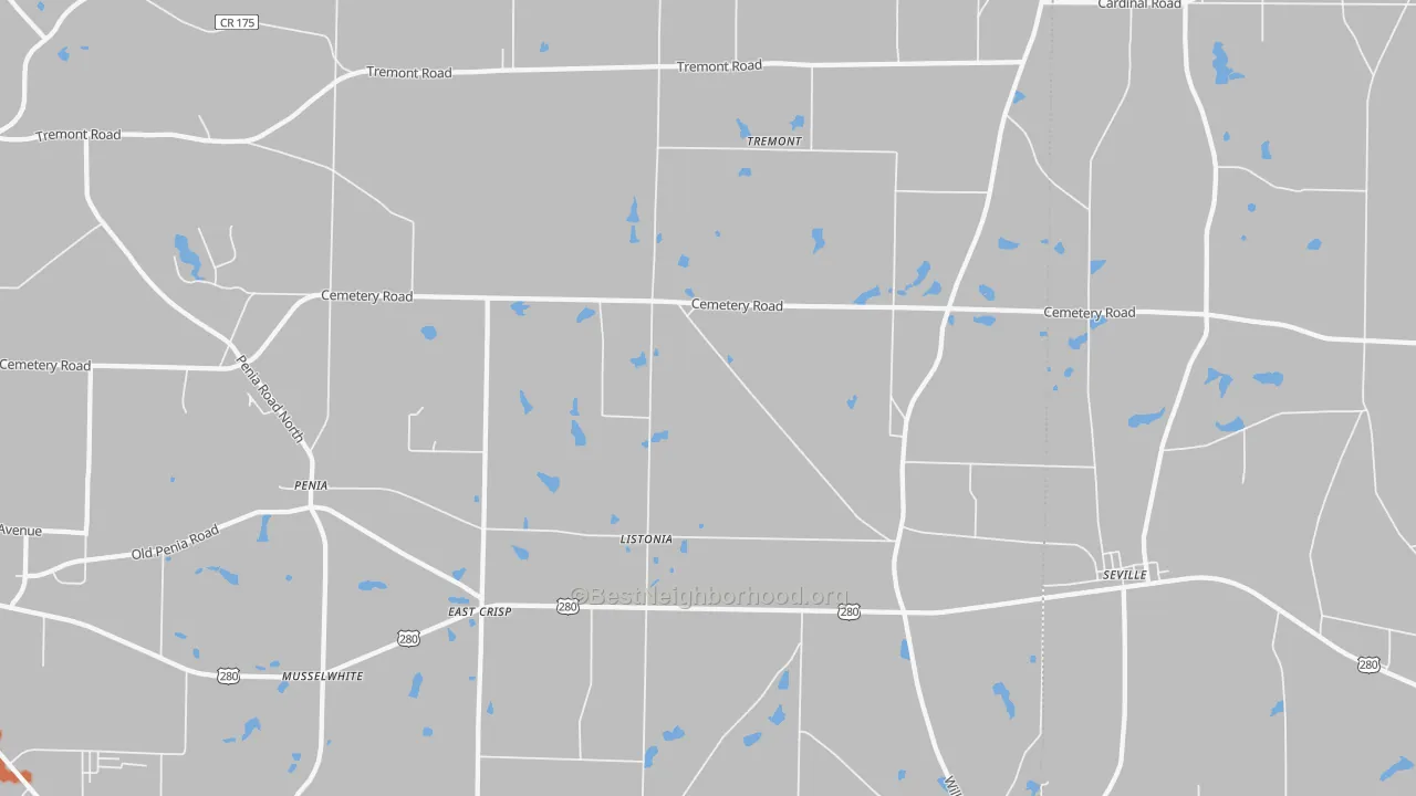 Bike Grade map of Listonia, GA