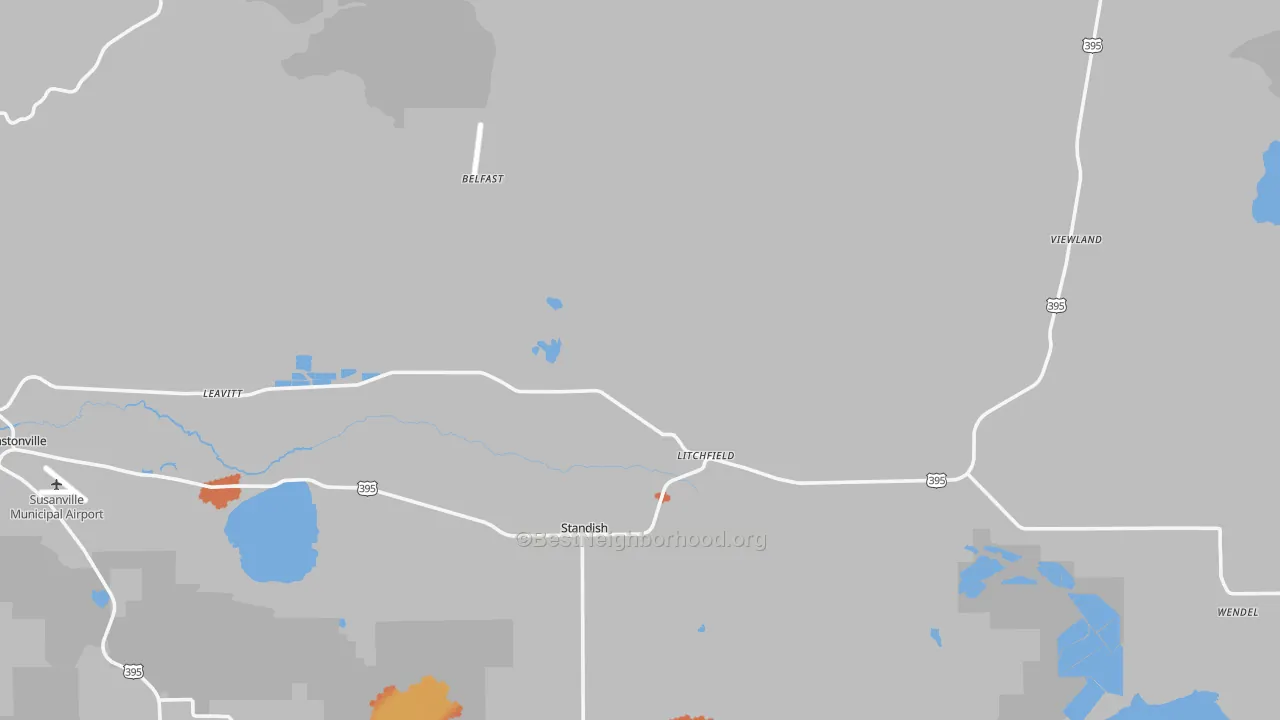 Bike Grade map of Litchfield, CA