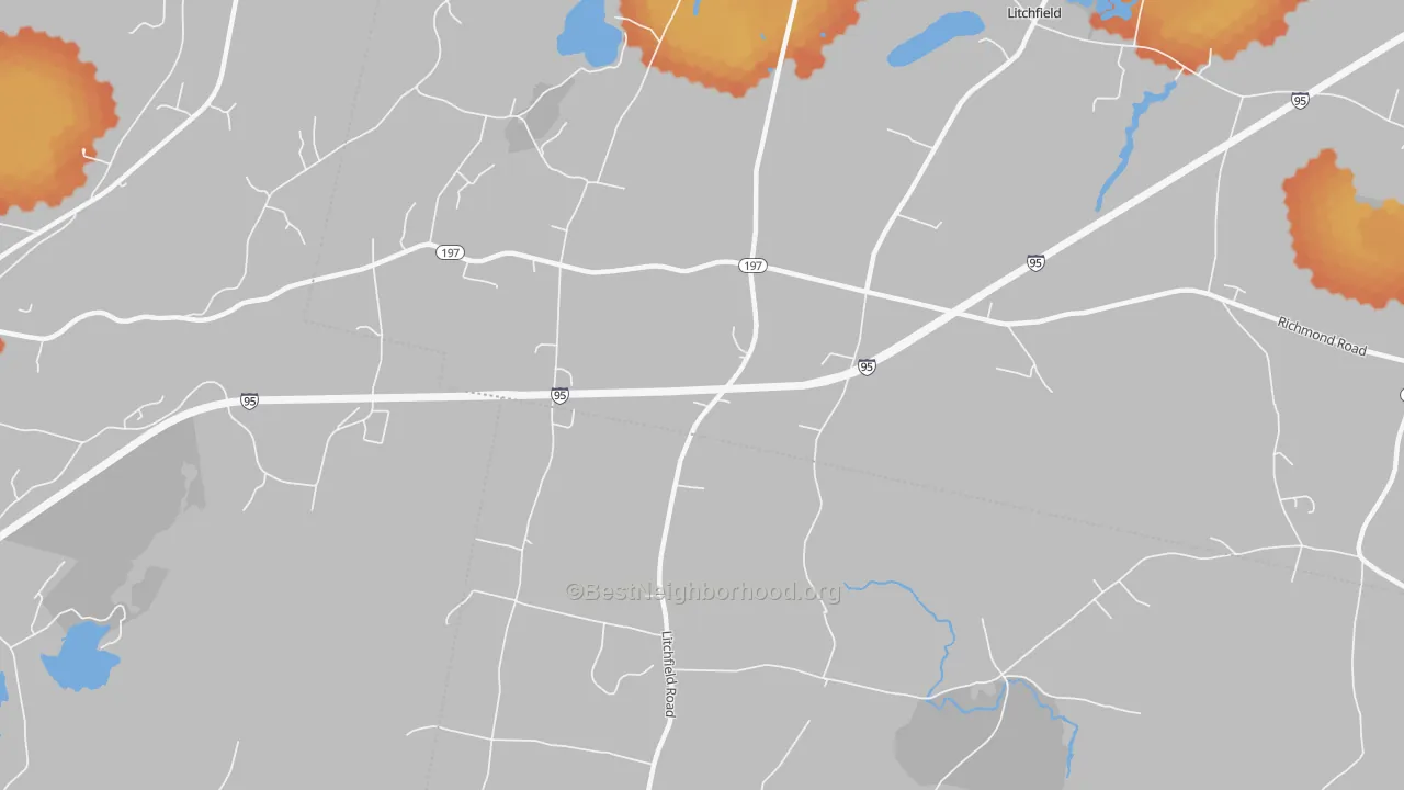 Bike Grade map of Litchfield Corners, ME
