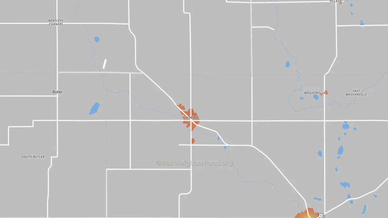 Bike Grade map of Litchfield, MI