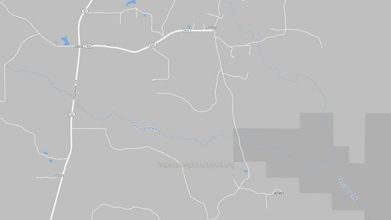 Bike Grade map of Litroe, LA