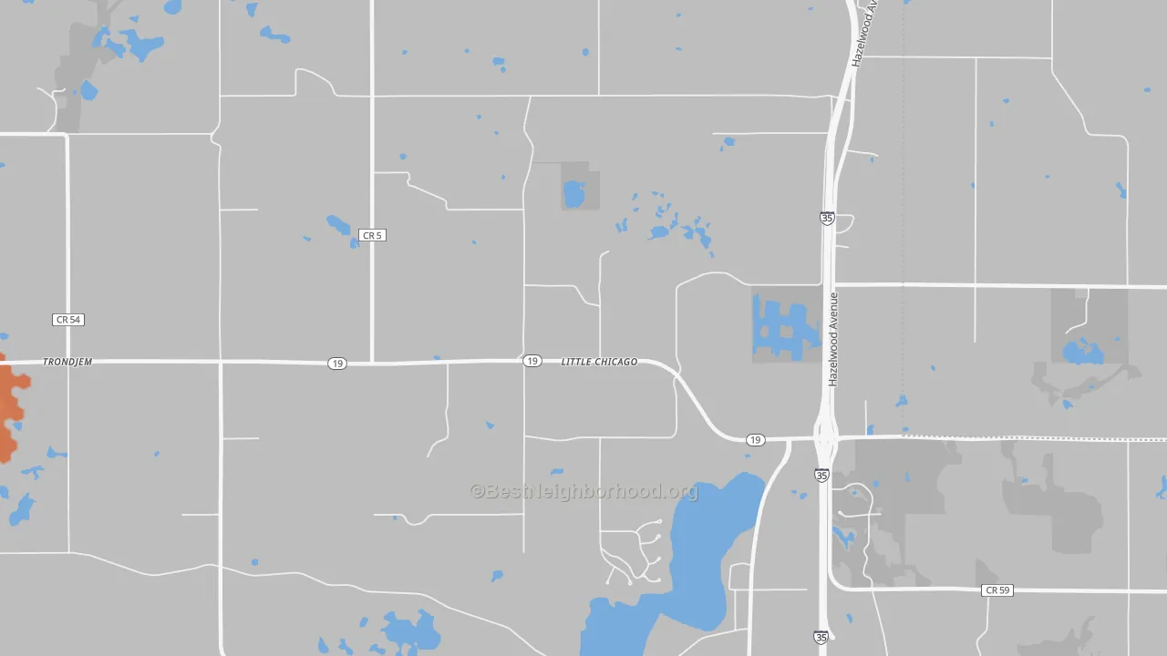 Bike Grade map of Little Chicago, MN