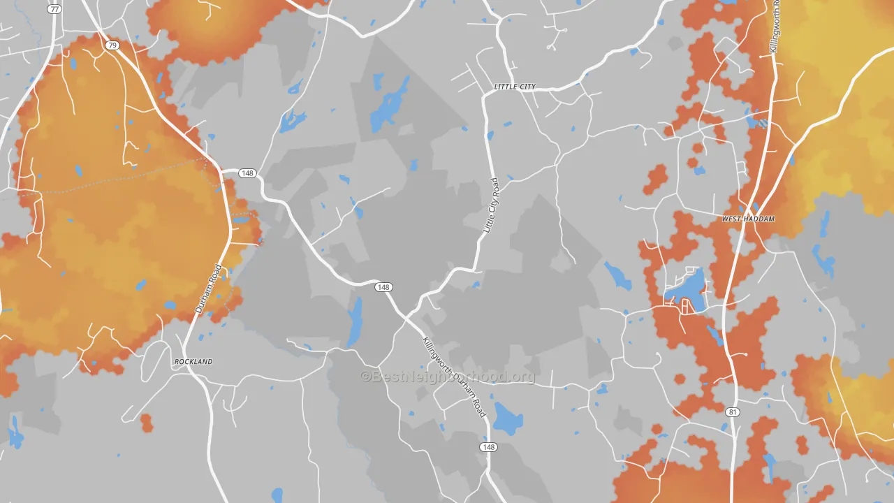 Bike Grade map of Little City, CT