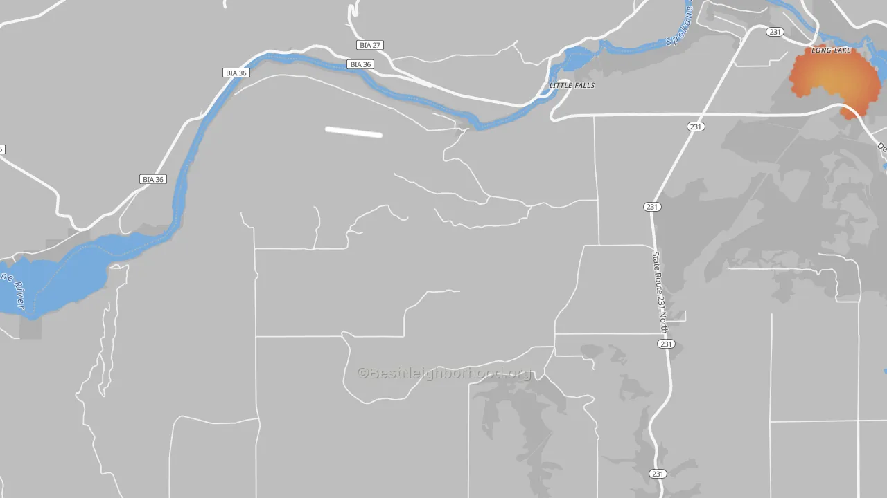 Bike Grade map of Little Falls, WA