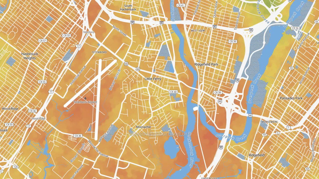 Bike Grade map of Little Ferry, NJ