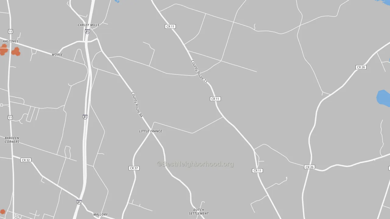 Bike Grade map of Little France, NY