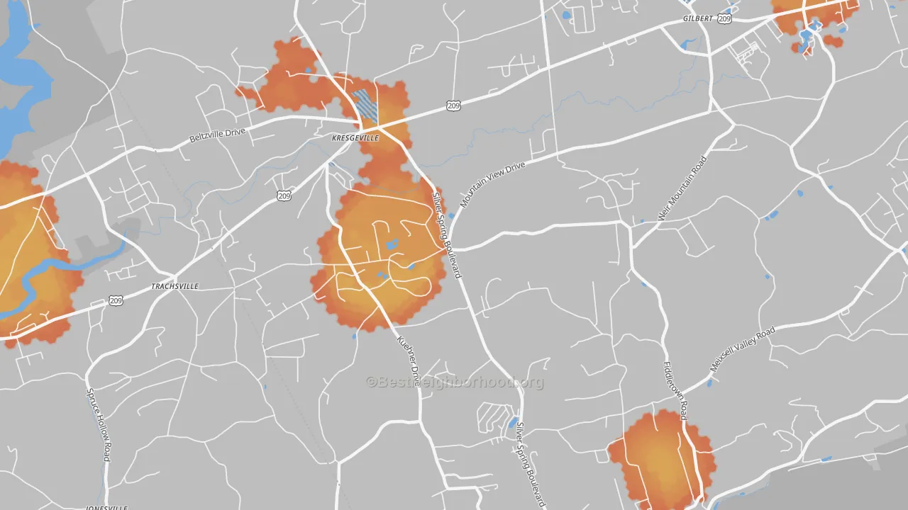 Bike Grade map of Little Gap, PA
