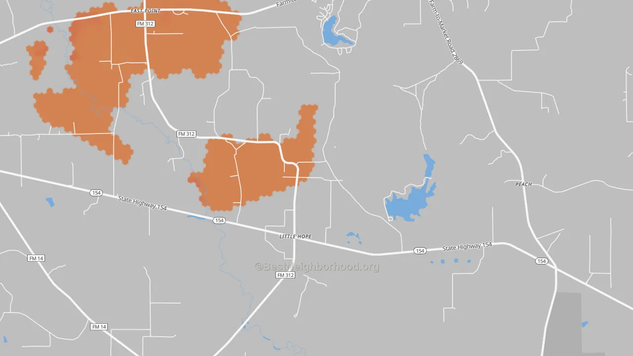 Bike Grade map of Little Hope, TX