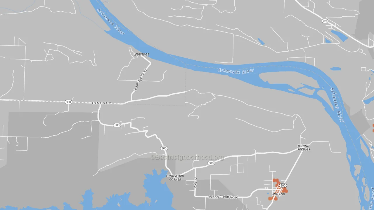 Bike Grade map of Little Italy, AR