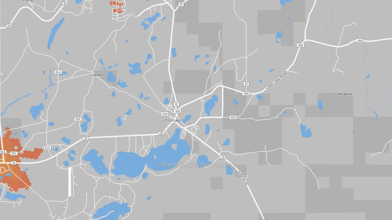 Bike Grade map of Little Lake, MI