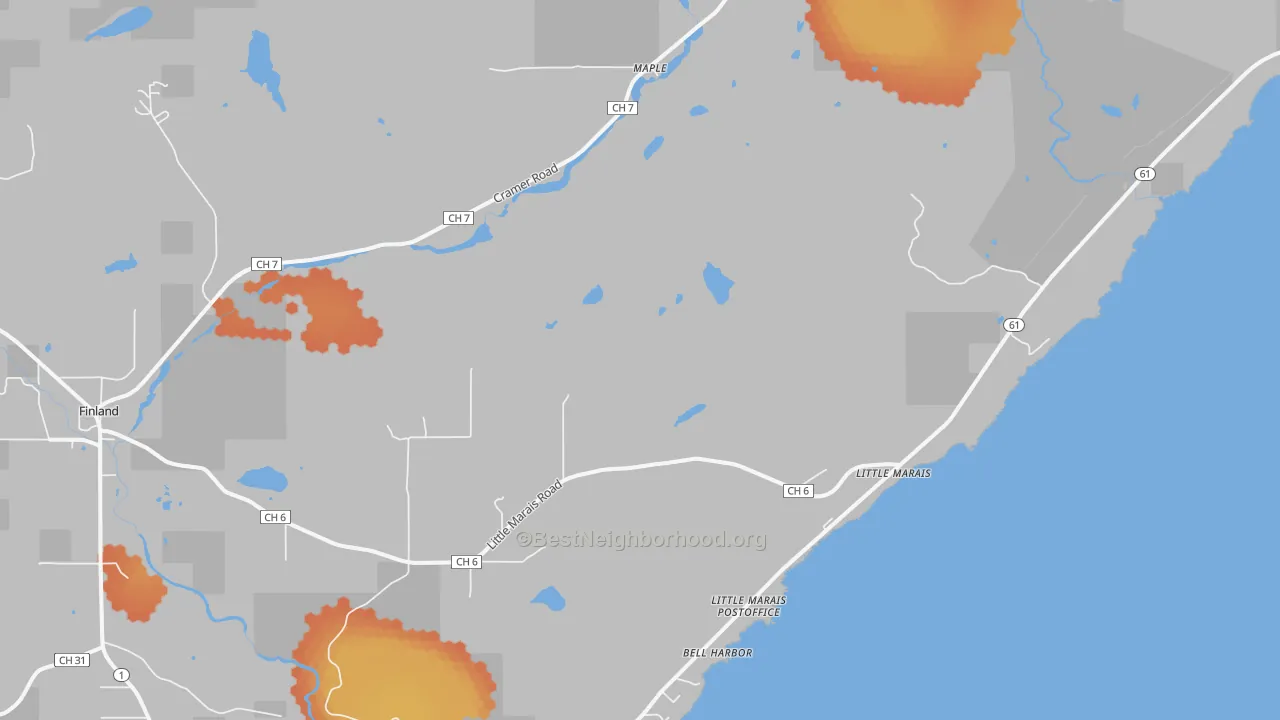 Bike Grade map of Little Marais, MN