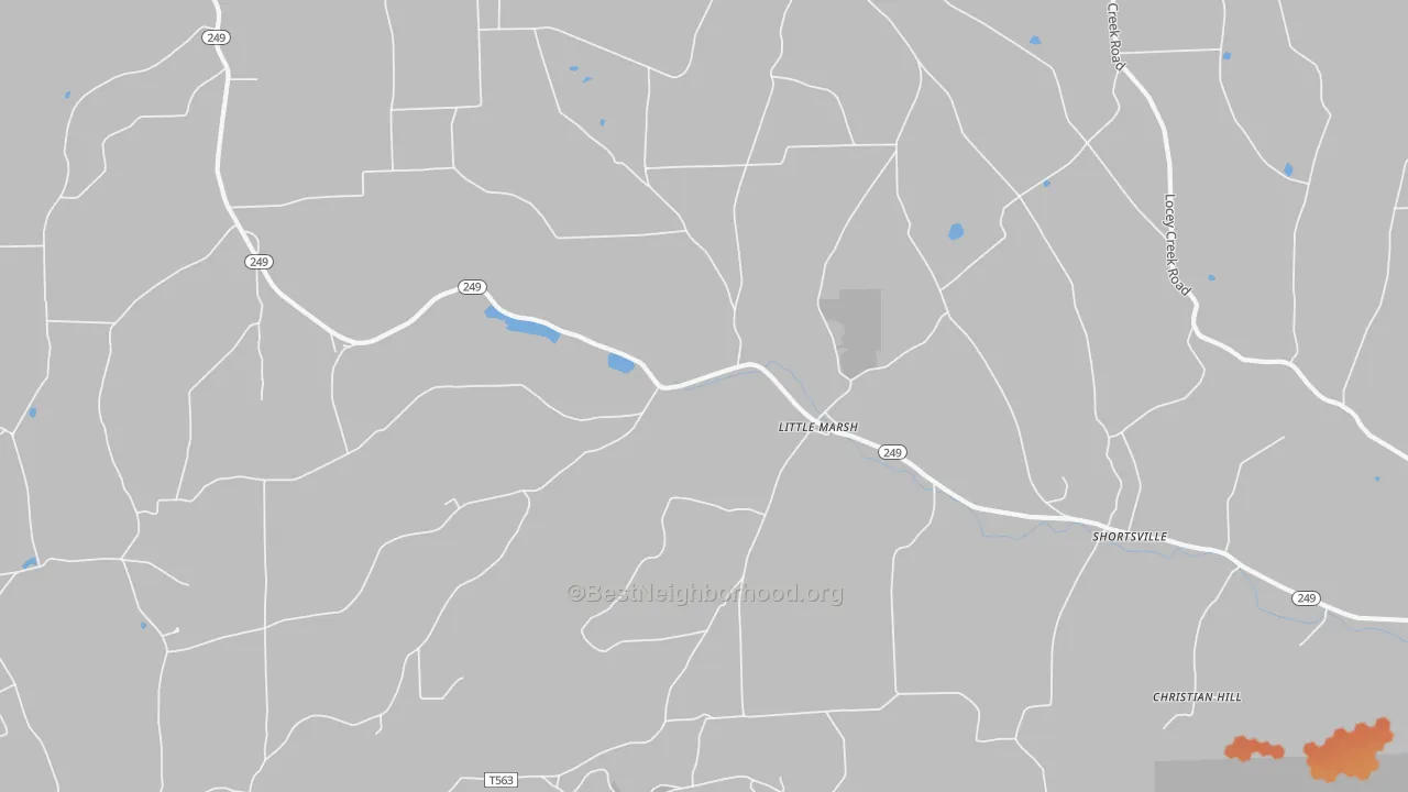 Bike Grade map of Little Marsh, PA