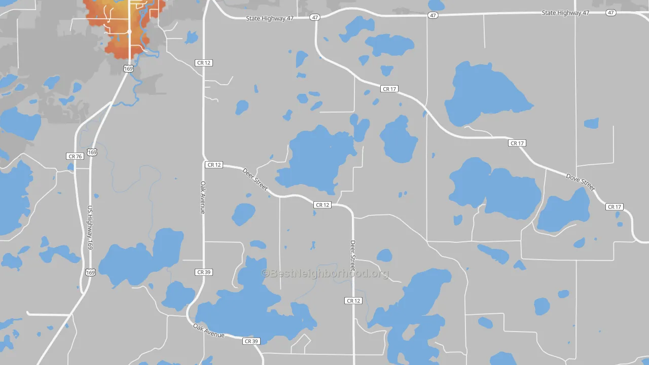Bike Grade map of Little Pine, MN