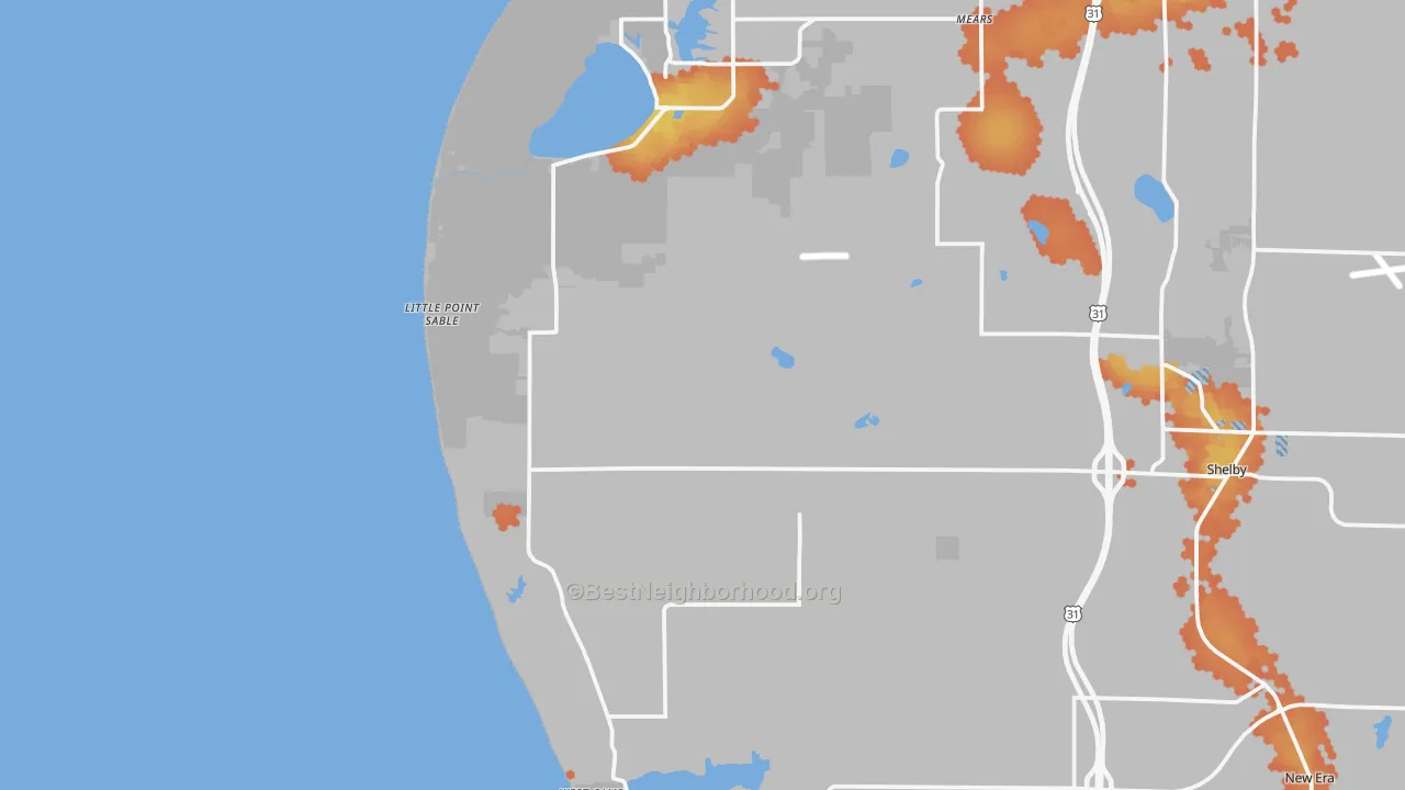 Bike Grade map of Little Point Sable, MI