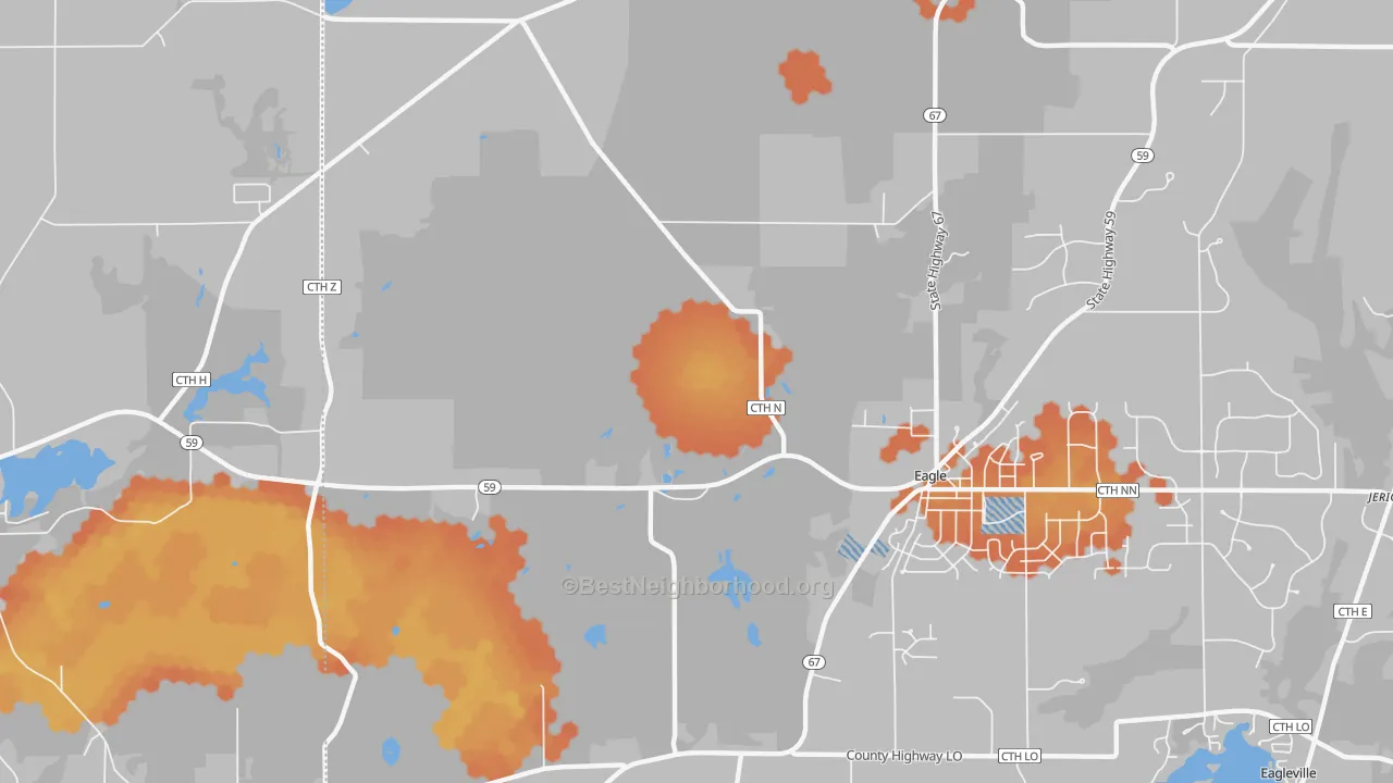 Bike Grade map of Little Prairie, WI