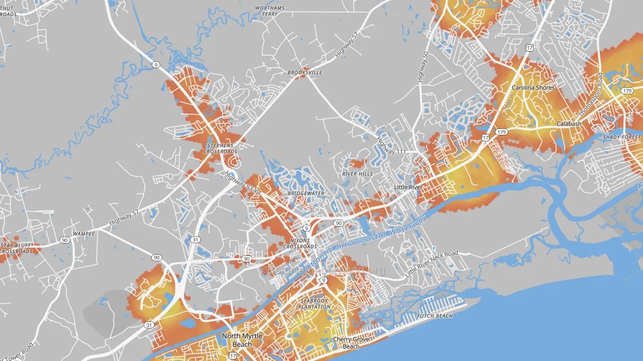 Bike Grade map of Little River, SC