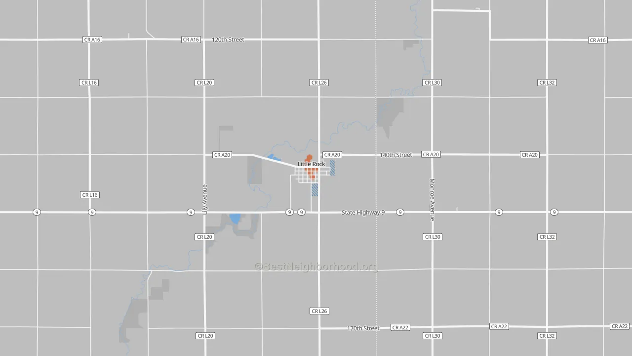 Bike Grade map of Little Rock, IA